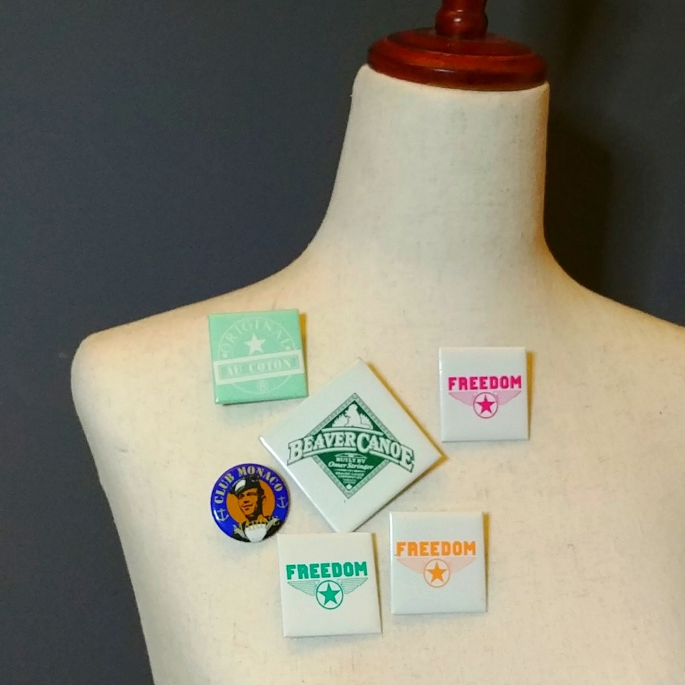6 Vintage Beaver Canoe Freedom Au Coton Club Monaco Buttons